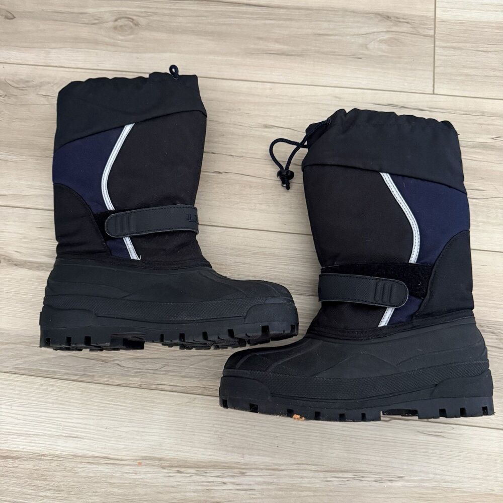 LL Bean Northwoods Kids Winter Snow Boots Graphite Black Size 3